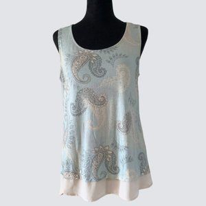 Rose & Olive Dusty Blue Paisley Tank